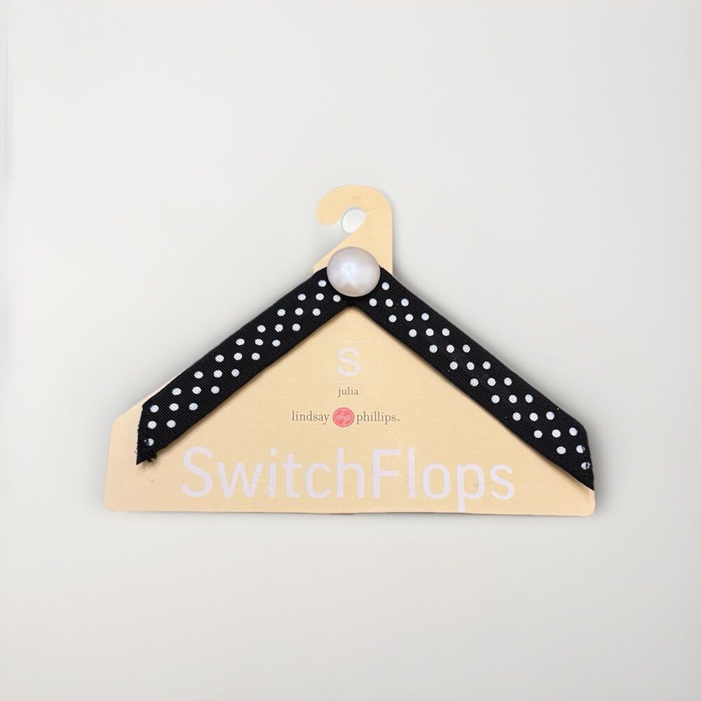 Lindsay Phillips SwitchFlops Strap Julia Size Small 5 6 Black Polka Dot Pearl